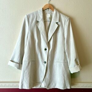 H&M linen blend oversized blazer in‎ light beige women’s M